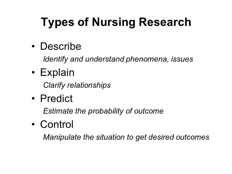 types of nursing research
